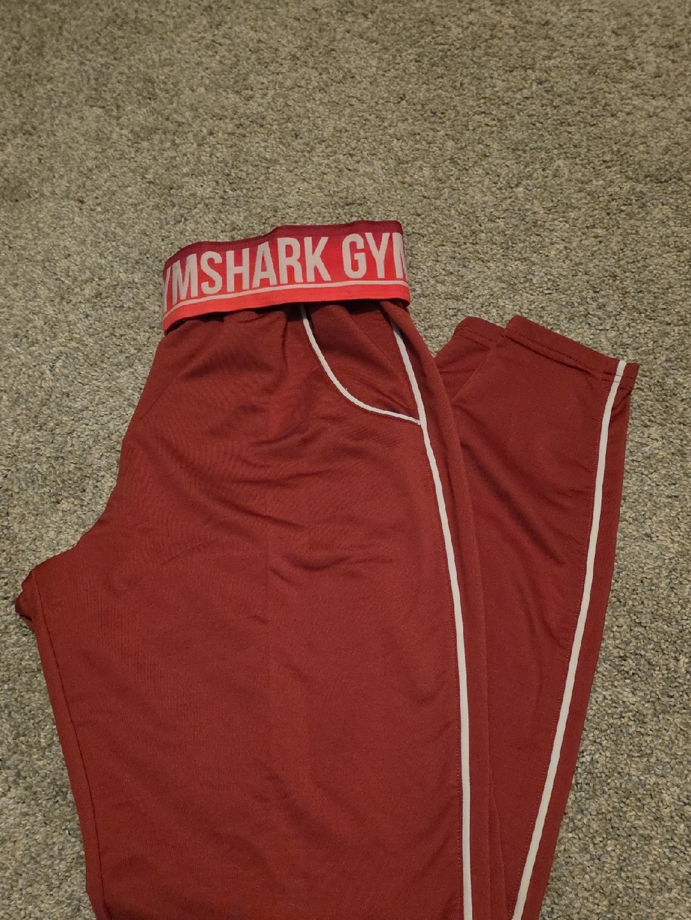 Gymshark Crimson Leggings with White Trim